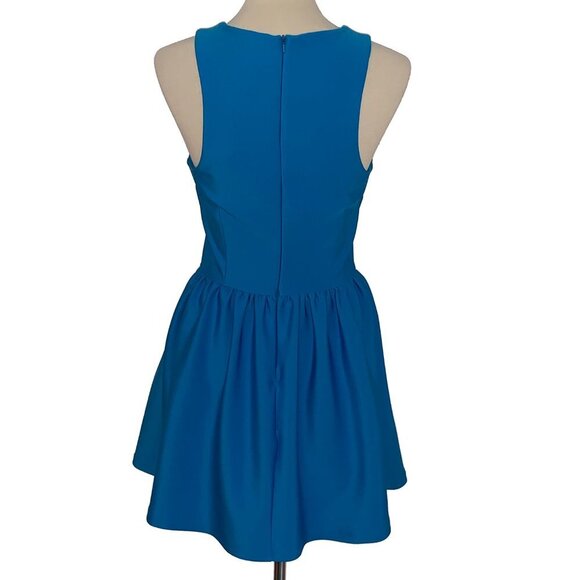 TOPSHOP Scuba Skater Dress in Turquoise Blue - Picture 6 of 8
